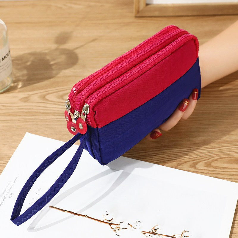 Wholesale Three-layer Zippered Nylon Wallet